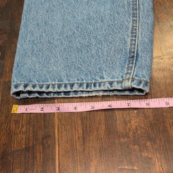 Vintage Bugle Boy 750 Jeans Mens 42W 30L Light Blue Wash Straight Leg Denim 90s - Picture 10 of 11